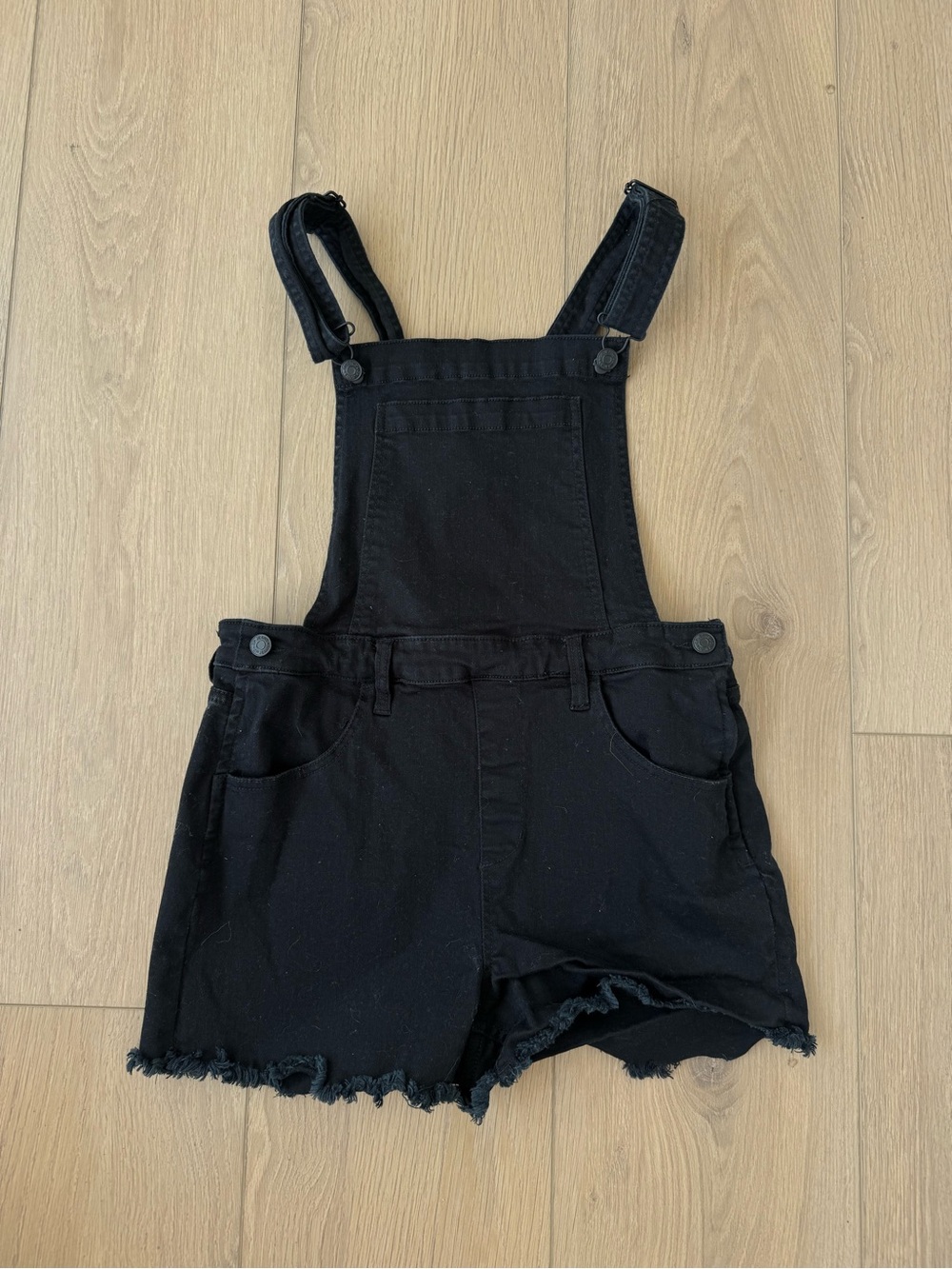 Black Short Denim Overalls size Large CP Jeans